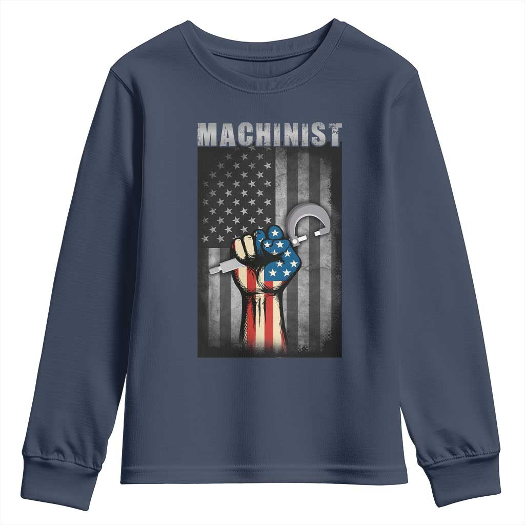Machinist Patriotic US Flag Youth Sweatshirt - Wonder Print Shop