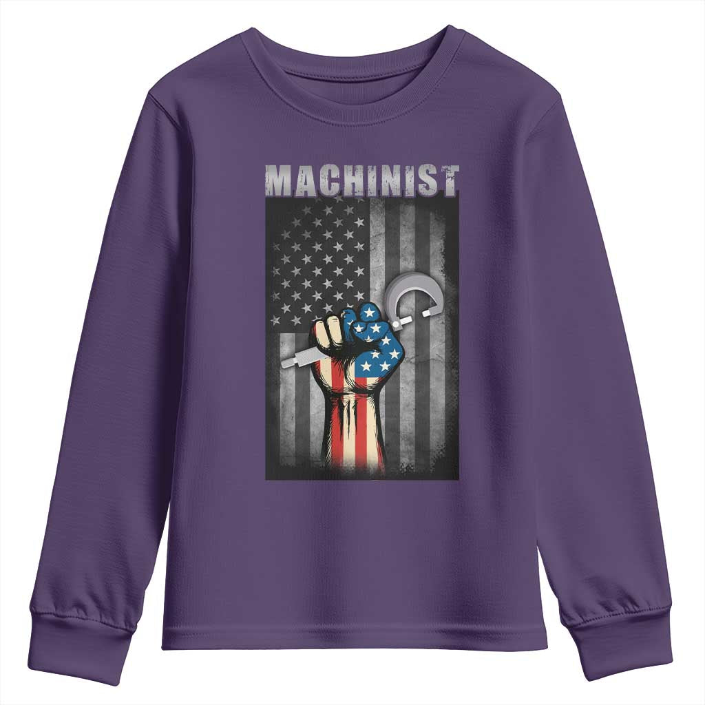 Machinist Patriotic US Flag Youth Sweatshirt - Wonder Print Shop