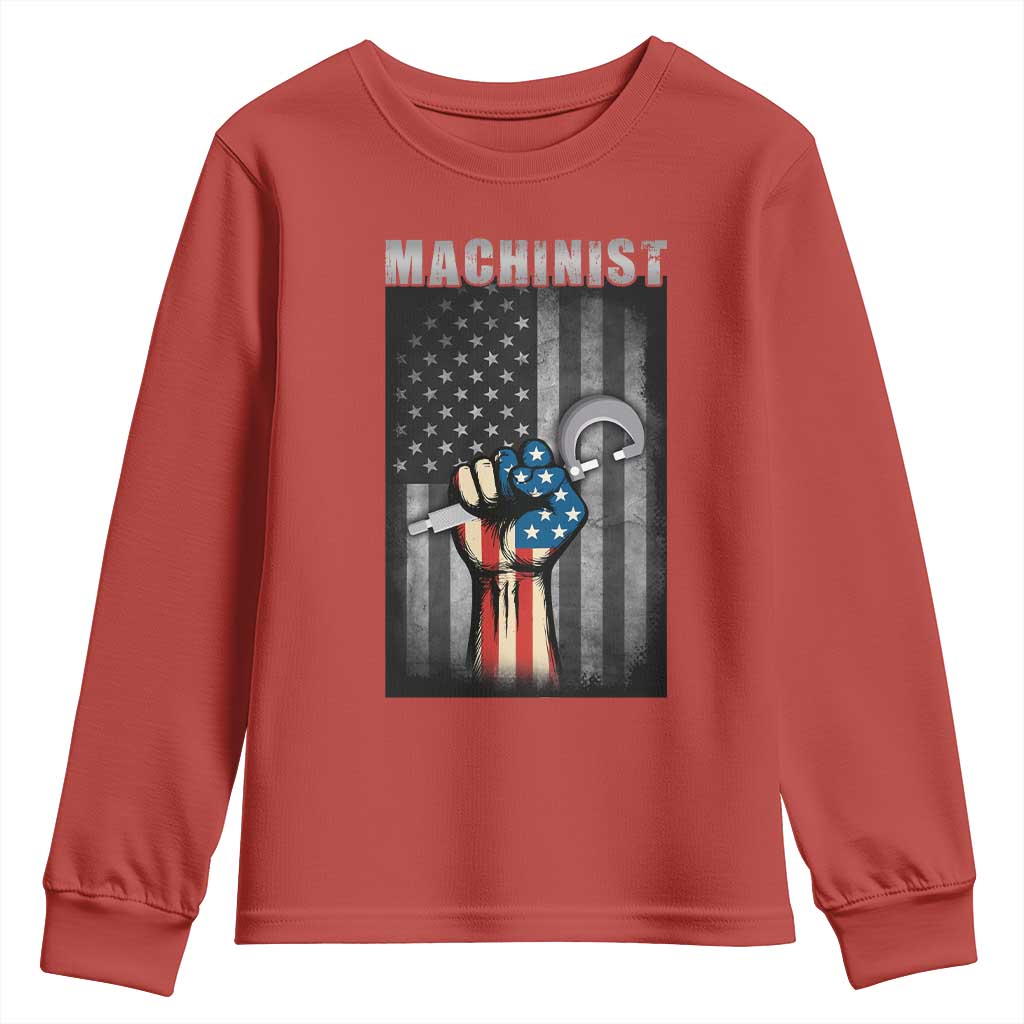 Machinist Patriotic US Flag Youth Sweatshirt - Wonder Print Shop