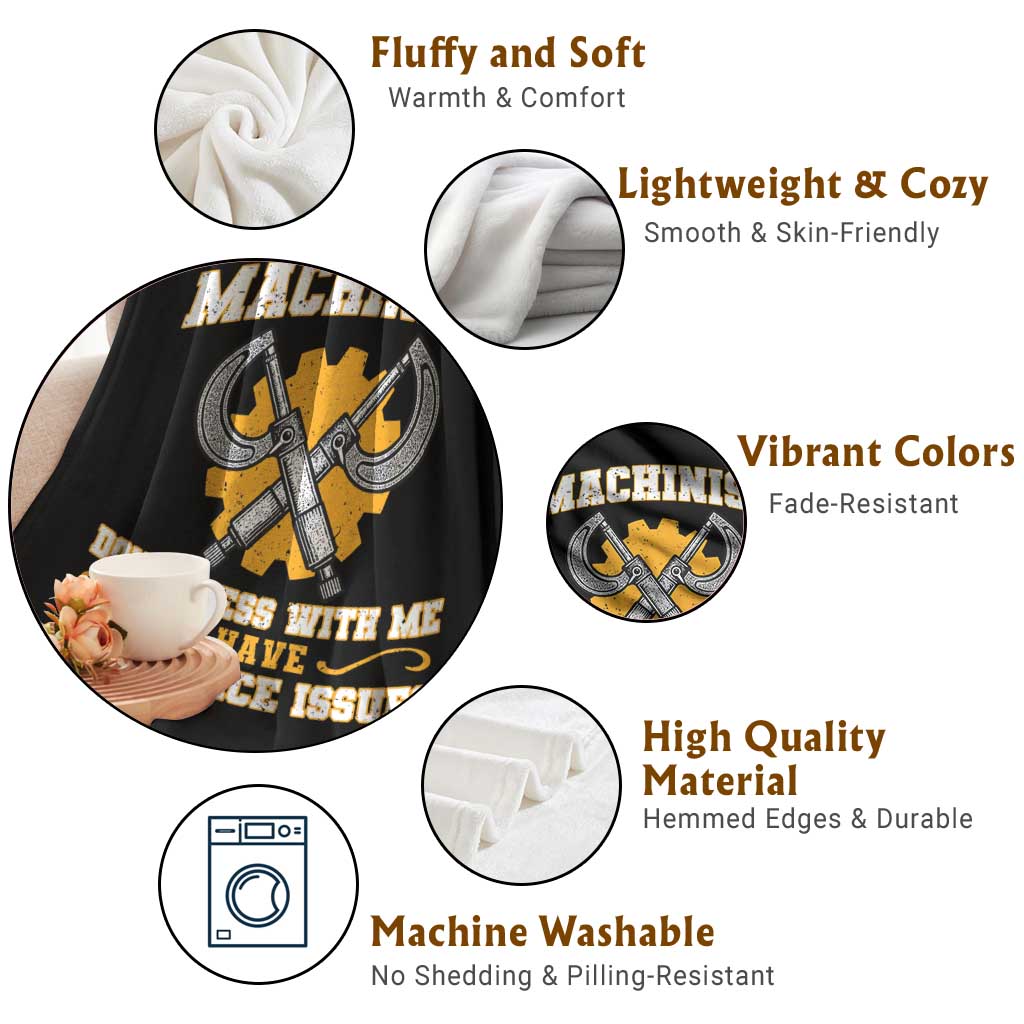 Funny Machinist Sarcastic Throw Blanket Do Not Mess With Me I Have Tolerance Issues - Wonder Print Shop