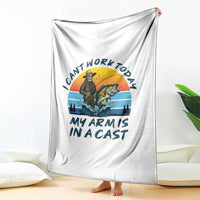 Funny Skeleton Camo Fishing Throw Blanket I Can Not Work Today My Arm Is In A Cast - Wonder Print Shop