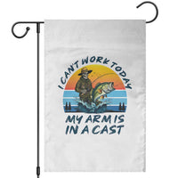 Funny Skeleton Camo Fishing Garden Flag I Can Not Work Today My Arm Is In A Cast - Wonder Print Shop