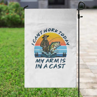 Funny Skeleton Camo Fishing Garden Flag I Can Not Work Today My Arm Is In A Cast - Wonder Print Shop