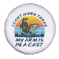 Funny Skeleton Camo Fishing Spare Tire Cover I Can Not Work Today My Arm Is In A Cast - Wonder Print Shop