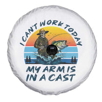 Funny Skeleton Camo Fishing Spare Tire Cover I Can Not Work Today My Arm Is In A Cast - Wonder Print Shop