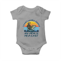 Funny Skeleton Camo Fishing Baby Onesie I Can Not Work Today My Arm Is In A Cast - Wonder Print Shop