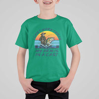 Funny Skeleton Camo Fishing T Shirt For Kid I Can Not Work Today My Arm Is In A Cast - Wonder Print Shop
