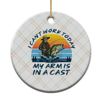 Funny Skeleton Camo Fishing Ceramic Ornament I Can Not Work Today My Arm Is In A Cast - Wonder Print Shop