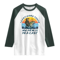 Funny Skeleton Camo Fishing Raglan Shirt I Can Not Work Today My Arm Is In A Cast - Wonder Print Shop