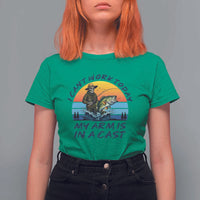 Funny Skeleton Camo Fishing T Shirt For Women I Can Not Work Today My Arm Is In A Cast - Wonder Print Shop