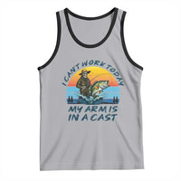 Funny Skeleton Camo Fishing Tank Top I Can Not Work Today My Arm Is In A Cast - Wonder Print Shop