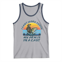 Funny Skeleton Camo Fishing Tank Top I Can Not Work Today My Arm Is In A Cast - Wonder Print Shop