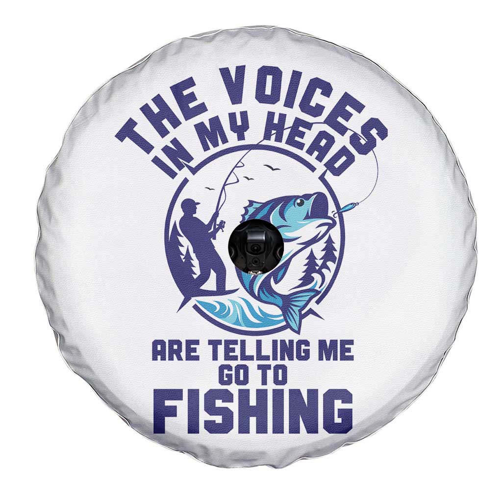 Funny Fisherman Spare Tire Cover The Voices In My Head Are Telling Me To Go Fishing - Wonder Print Shop