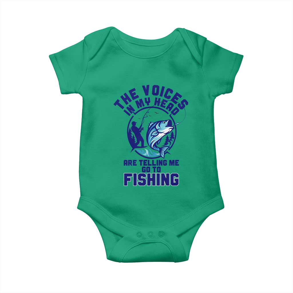 Funny Fisherman Baby Onesie The Voices In My Head Are Telling Me To Go Fishing - Wonder Print Shop