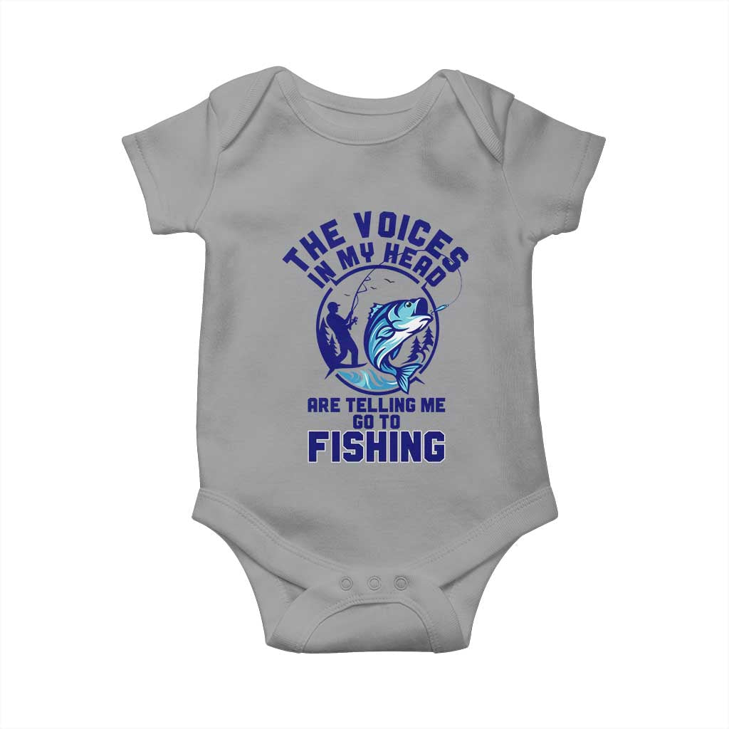 Funny Fisherman Baby Onesie The Voices In My Head Are Telling Me To Go Fishing - Wonder Print Shop