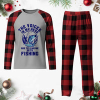 Funny Fisherman Plaid Pajama Set The Voices In My Head Are Telling Me To Go Fishing - Wonder Print Shop