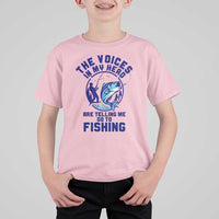 Funny Fisherman T Shirt For Kid The Voices In My Head Are Telling Me To Go Fishing - Wonder Print Shop