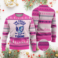 Funny Fisherman Ugly Christmas Sweater The Voices In My Head Are Telling Me To Go Fishing - Wonder Print Shop