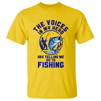 Funny Fisherman T Shirt The Voices In My Head Are Telling Me To Go Fishing - Wonder Print Shop