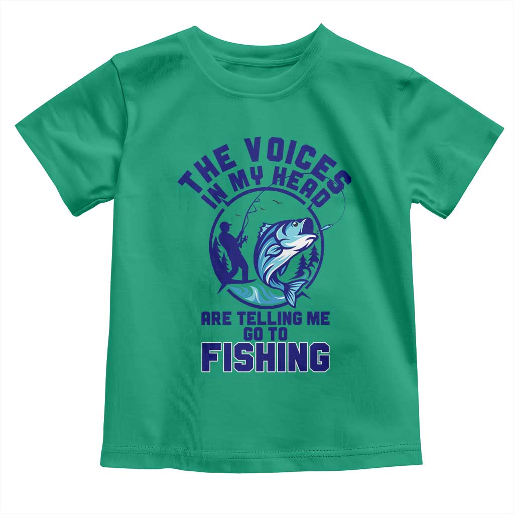 Funny Fisherman Toddler T Shirt The Voices In My Head Are Telling Me To Go Fishing - Wonder Print Shop