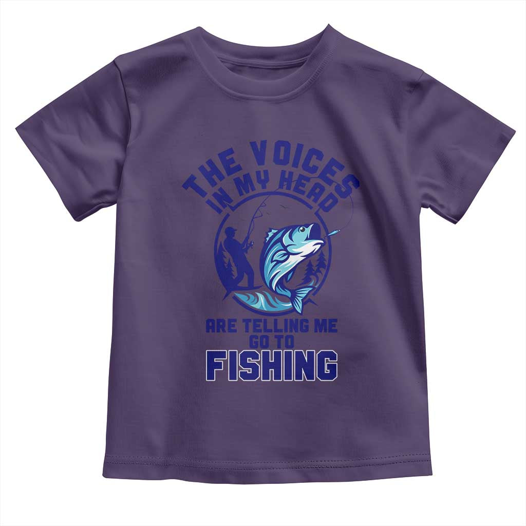 Funny Fisherman Toddler T Shirt The Voices In My Head Are Telling Me To Go Fishing - Wonder Print Shop
