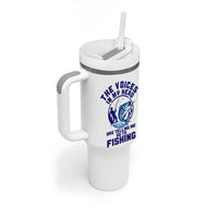 Funny Fisherman Tumbler With Handle The Voices In My Head Are Telling Me To Go Fishing - Wonder Print Shop