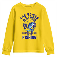 Funny Fisherman Youth Sweatshirt The Voices In My Head Are Telling Me To Go Fishing - Wonder Print Shop