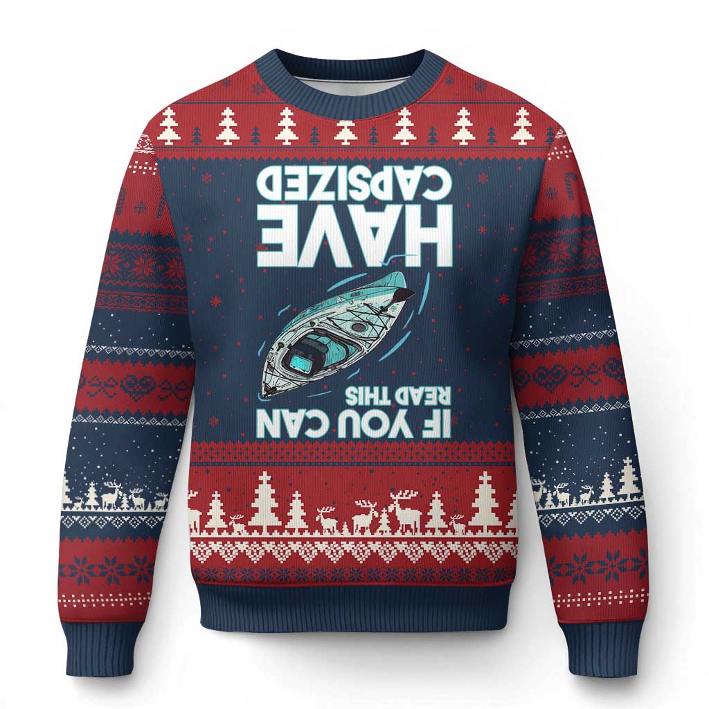 If You Can Read This I Have Capsized Ugly Christmas Sweater Funny Boating - Wonder Print Shop