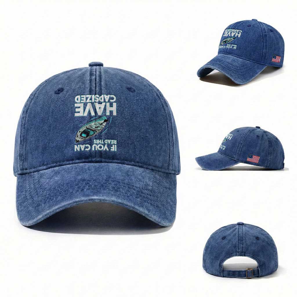 If You Can Read This I Have Capsized Washed Cotton Baseball Cap Funny Boating