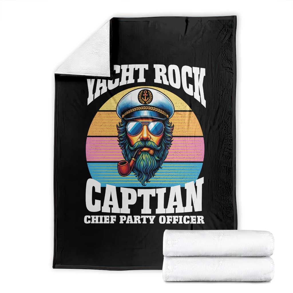 Yacht Rock Captain Throw Blanket Funny Boating Party Music - Wonder Print Shop