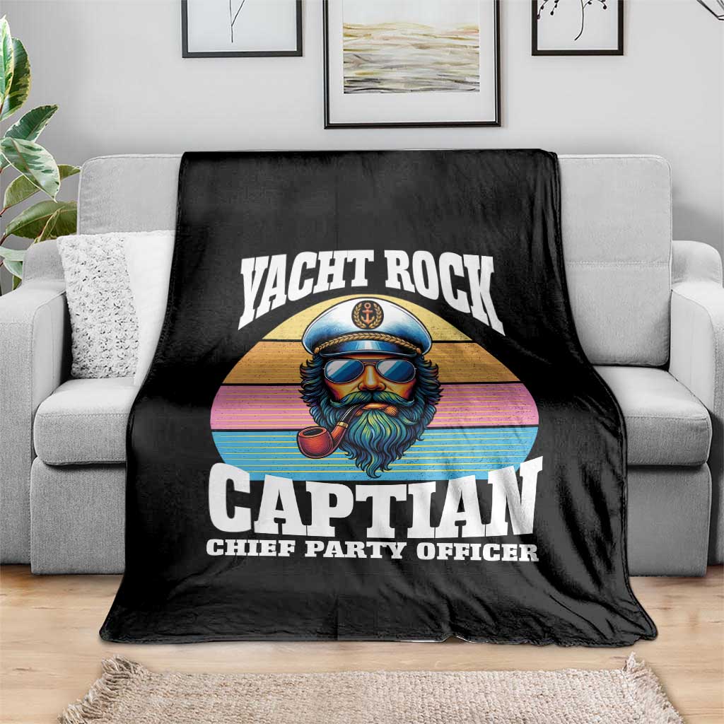 Yacht Rock Captain Throw Blanket Funny Boating Party Music - Wonder Print Shop
