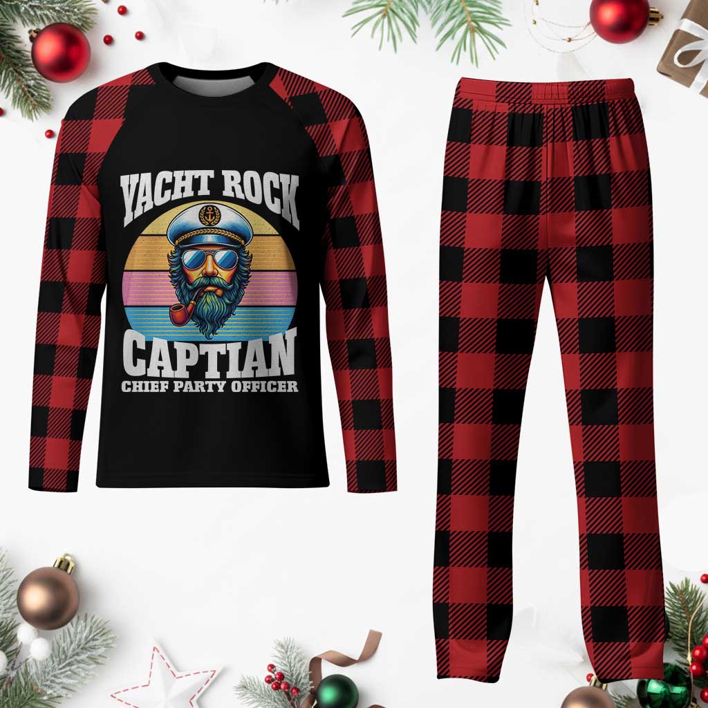Yacht Rock Captain Plaid Pajama Set Funny Boating Party Music - Wonder Print Shop