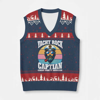 Yacht Rock Captain V-Neck Knit Sweater Vest Funny Boating Party Music - Wonder Print Shop