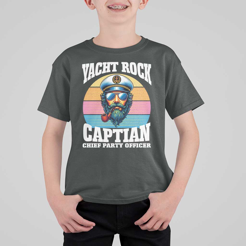 Yacht Rock Captain T Shirt For Kid Funny Boating Party Music - Wonder Print Shop