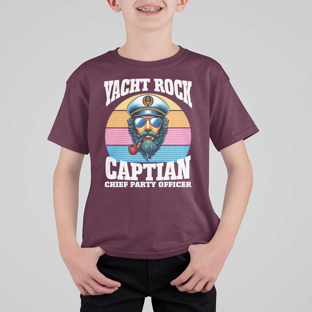 Yacht Rock Captain T Shirt For Kid Funny Boating Party Music - Wonder Print Shop