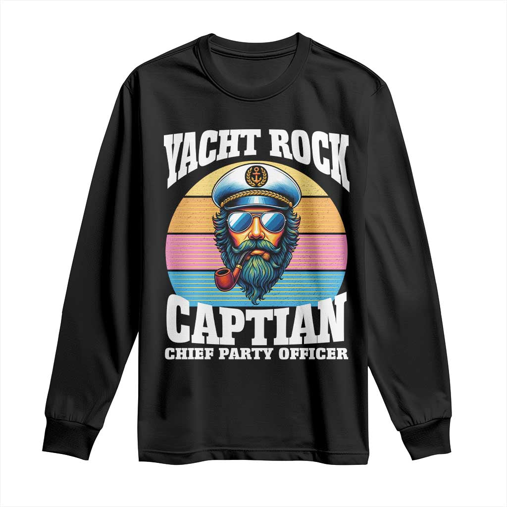 Yacht Rock Captain Long Sleeve Shirt Funny Boating Party Music - Wonder Print Shop
