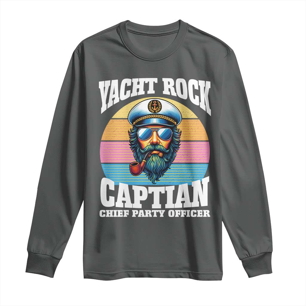 Yacht Rock Captain Long Sleeve Shirt Funny Boating Party Music - Wonder Print Shop