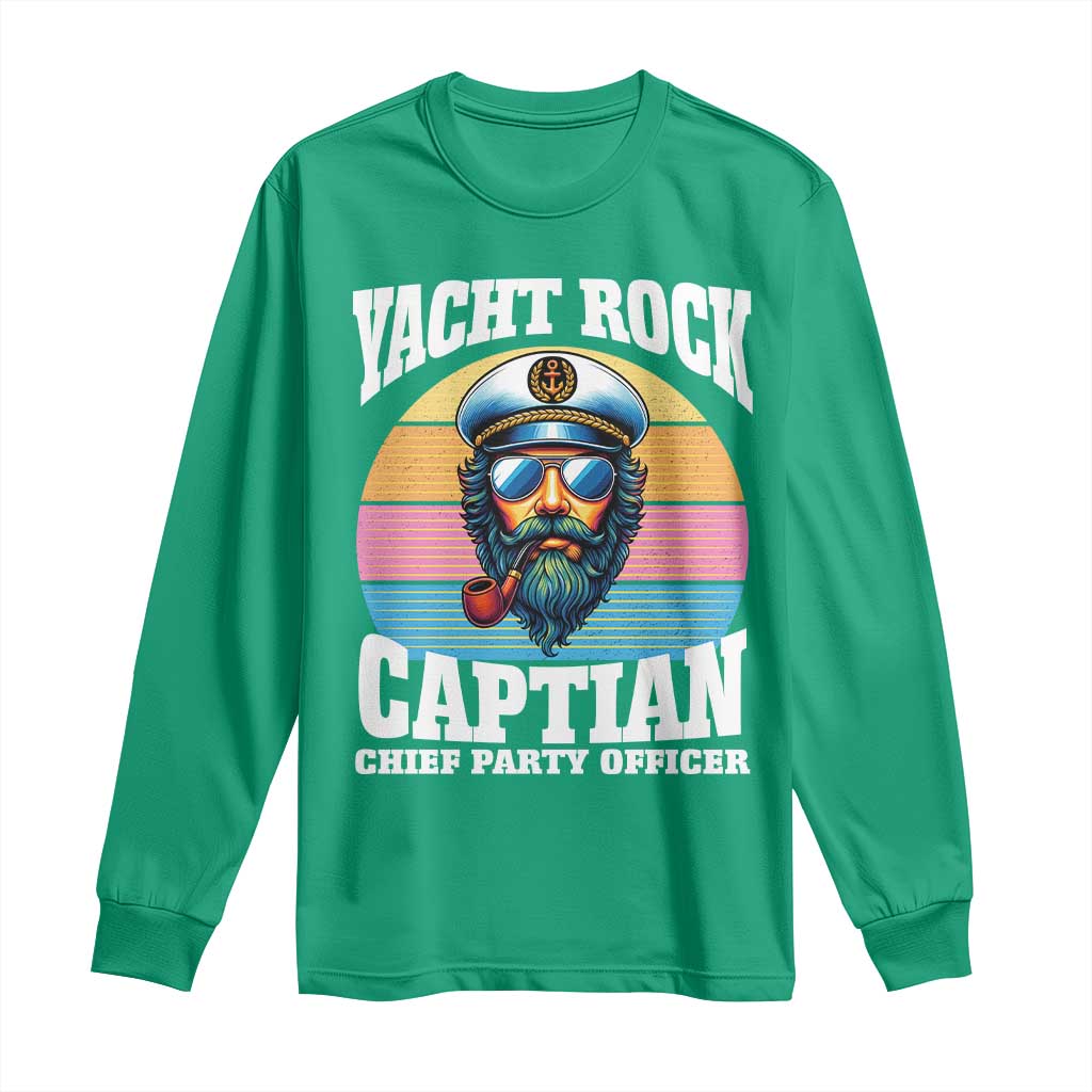 Yacht Rock Captain Long Sleeve Shirt Funny Boating Party Music - Wonder Print Shop