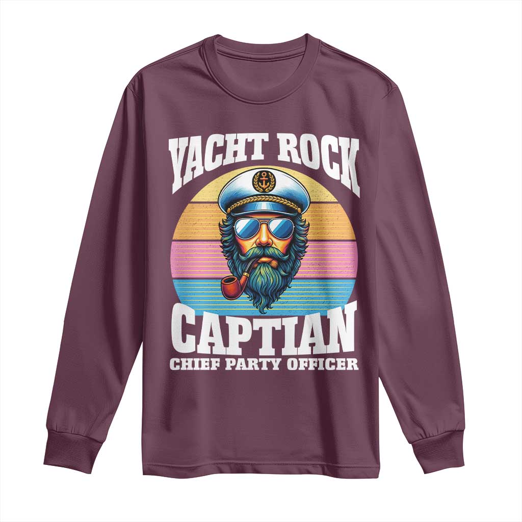 Yacht Rock Captain Long Sleeve Shirt Funny Boating Party Music - Wonder Print Shop