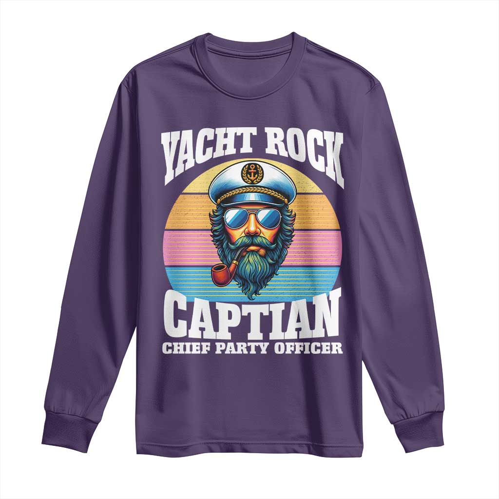 Yacht Rock Captain Long Sleeve Shirt Funny Boating Party Music - Wonder Print Shop