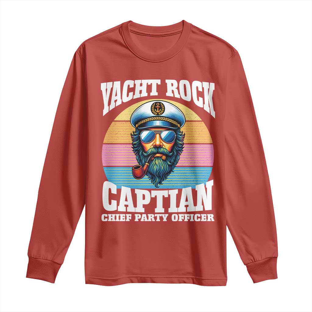 Yacht Rock Captain Long Sleeve Shirt Funny Boating Party Music - Wonder Print Shop