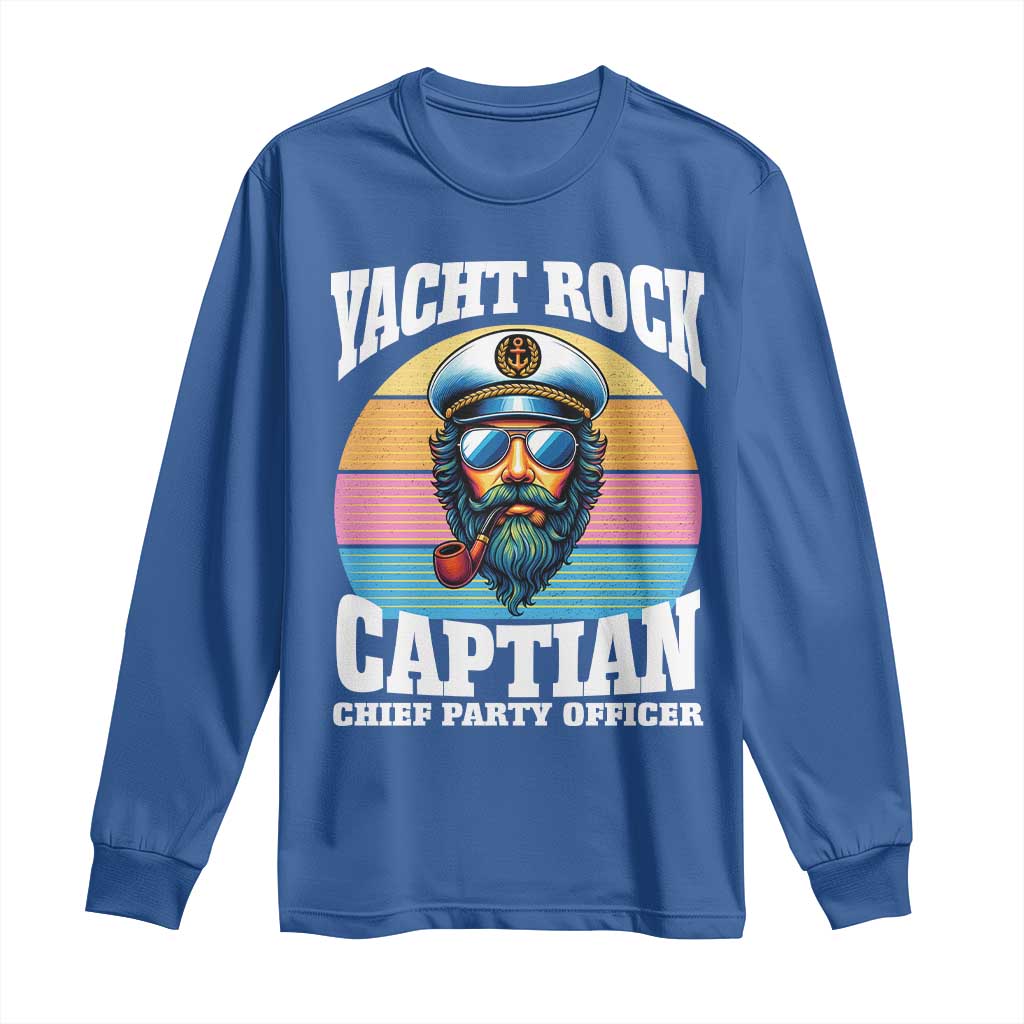Yacht Rock Captain Long Sleeve Shirt Funny Boating Party Music - Wonder Print Shop