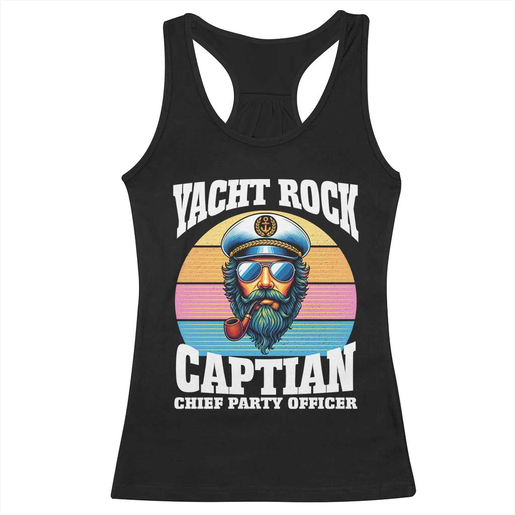 Yacht Rock Captain Racerback Tank Top Funny Boating Party Music - Wonder Print Shop