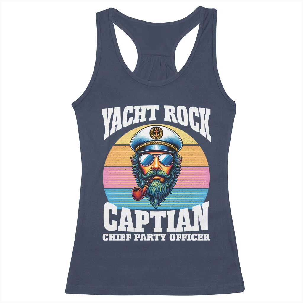 Yacht Rock Captain Racerback Tank Top Funny Boating Party Music - Wonder Print Shop