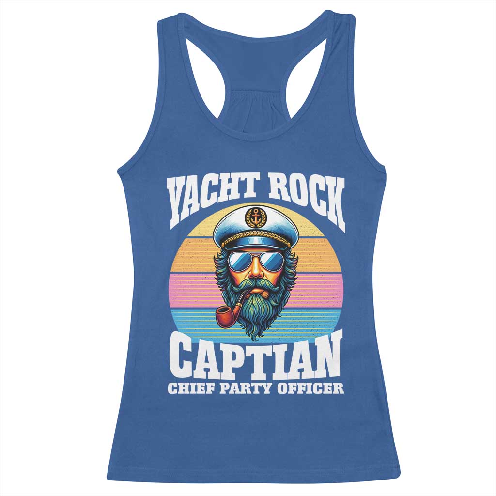 Yacht Rock Captain Racerback Tank Top Funny Boating Party Music - Wonder Print Shop