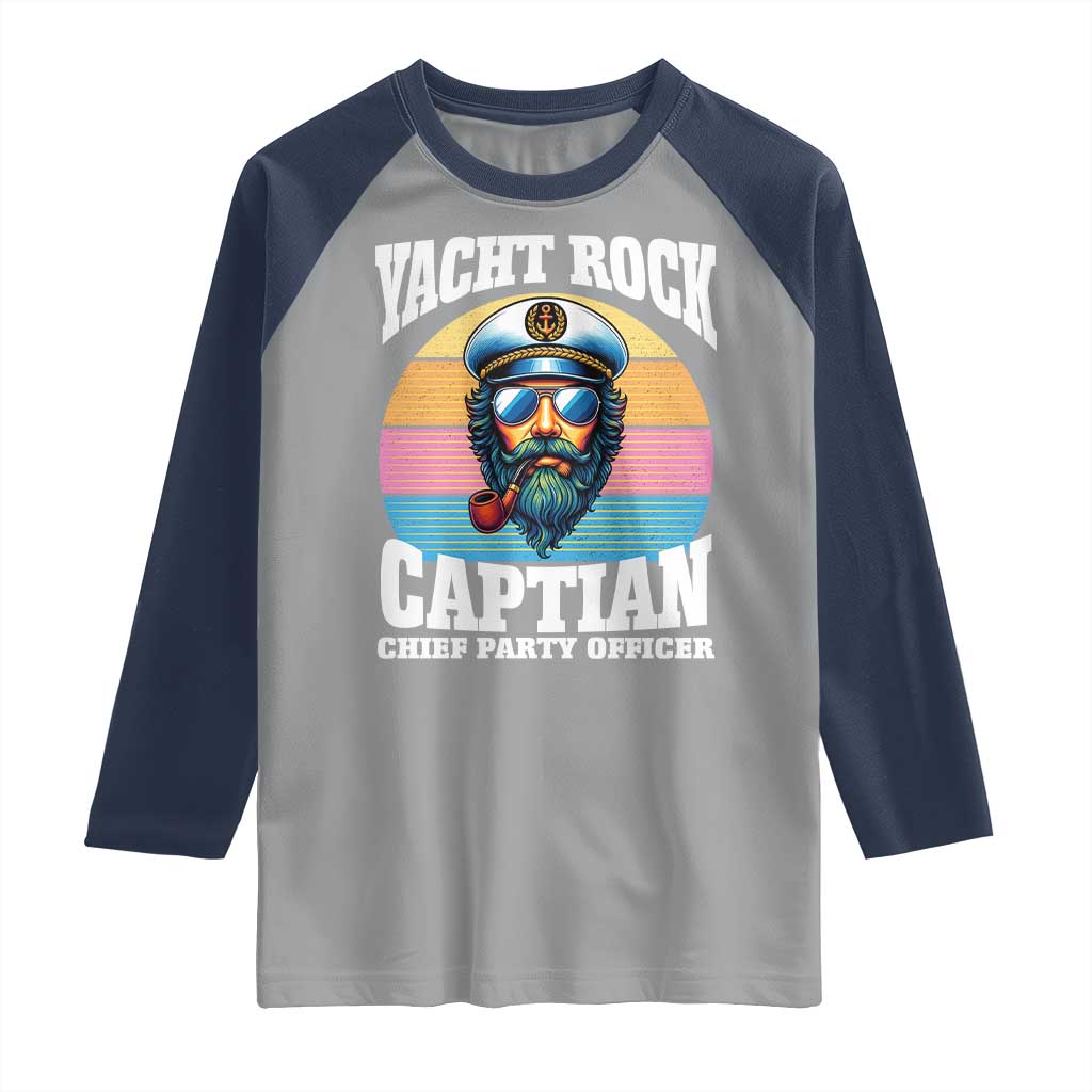 Yacht Rock Captain Raglan Shirt Funny Boating Party Music - Wonder Print Shop