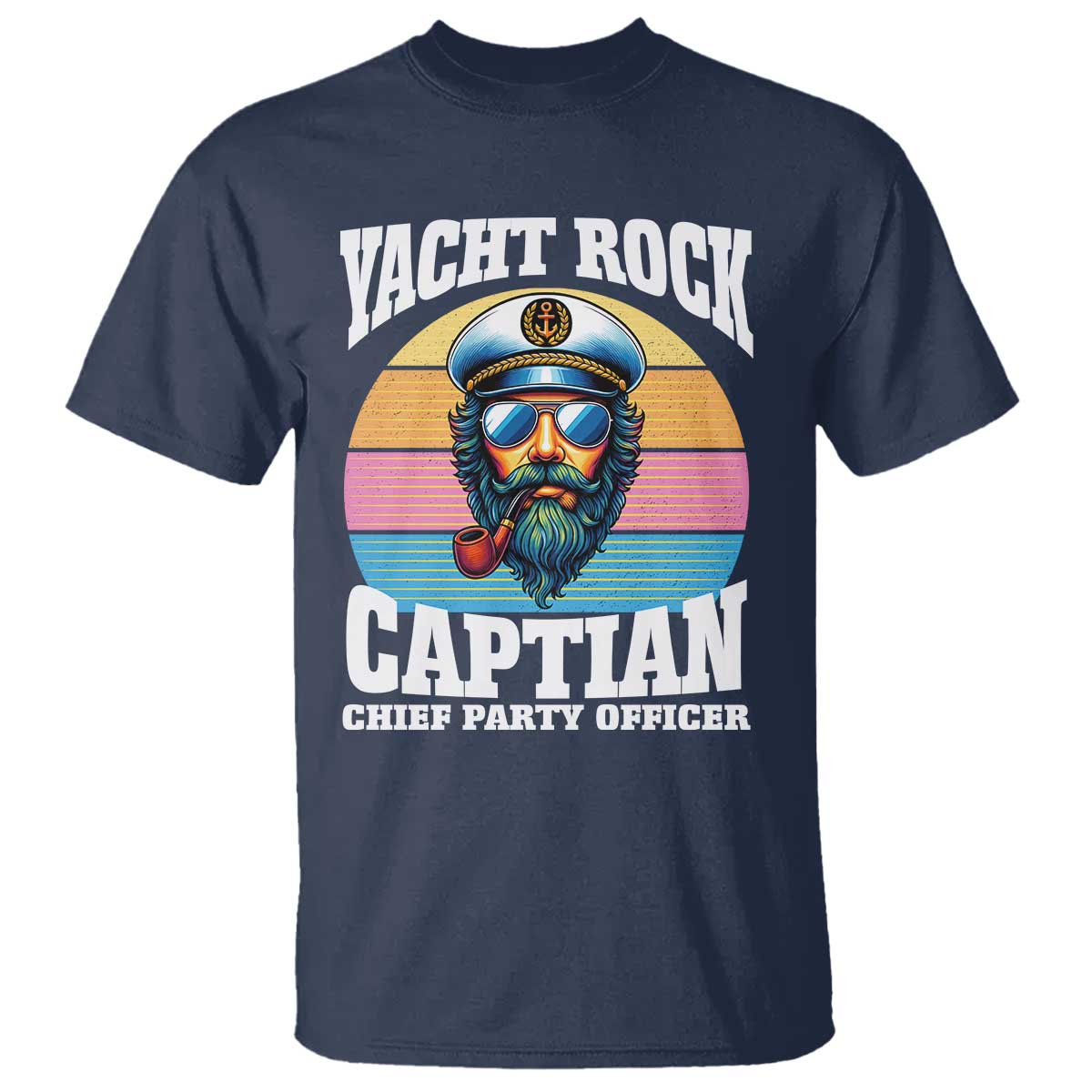 Yacht Rock Captain T Shirt Funny Boating Party Music - Wonder Print Shop