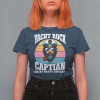 Yacht Rock Captain T Shirt For Women Funny Boating Party Music - Wonder Print Shop