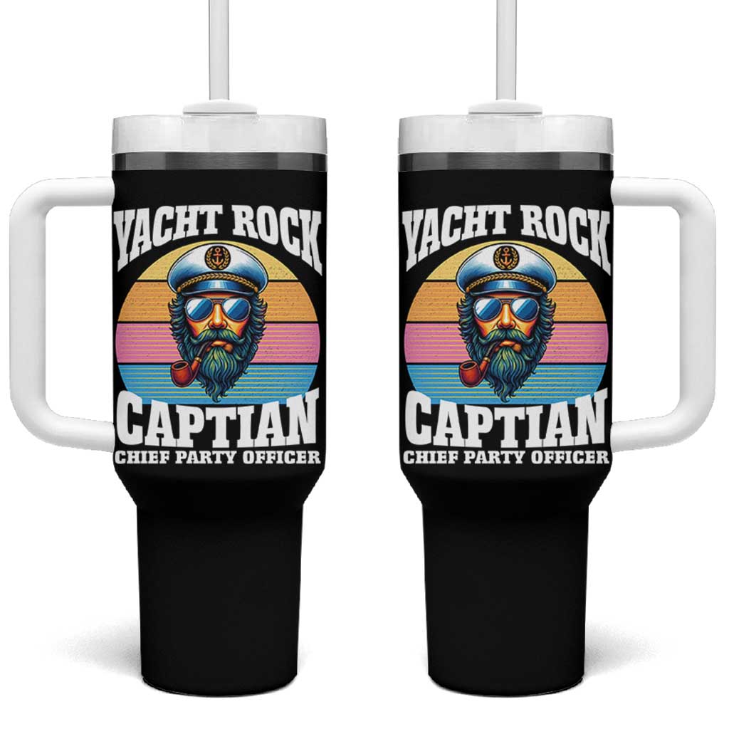 Yacht Rock Captain Tumbler With Handle Funny Boating Party Music - Wonder Print Shop