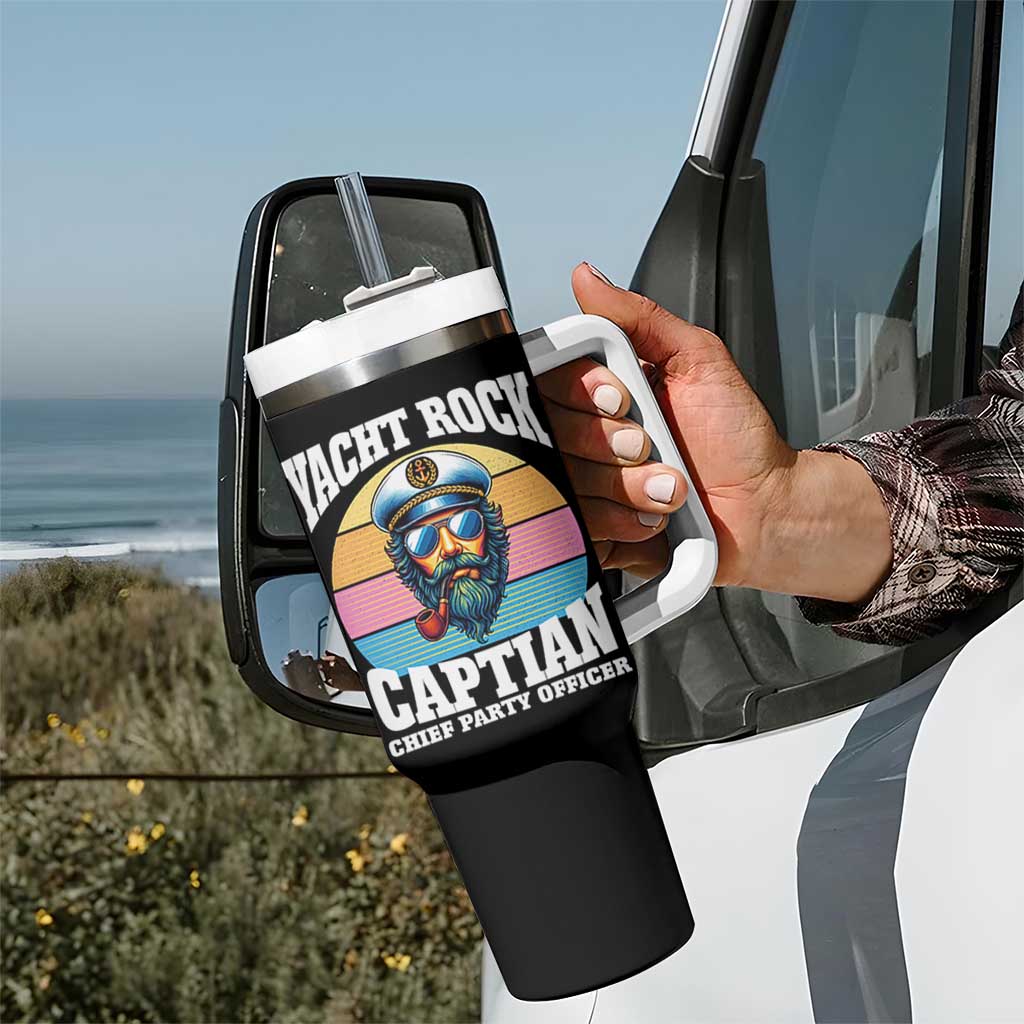 Yacht Rock Captain Tumbler With Handle Funny Boating Party Music - Wonder Print Shop